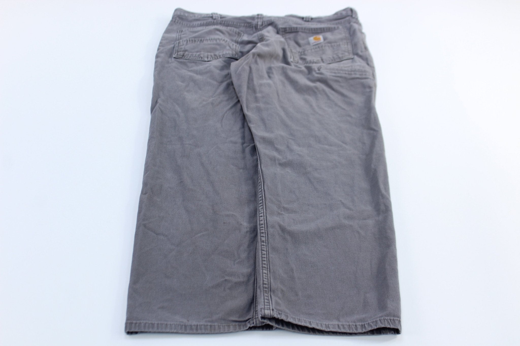 Carhartt Logo Patch Grey Relaxed Fit Pants - ThriftedThreads.com