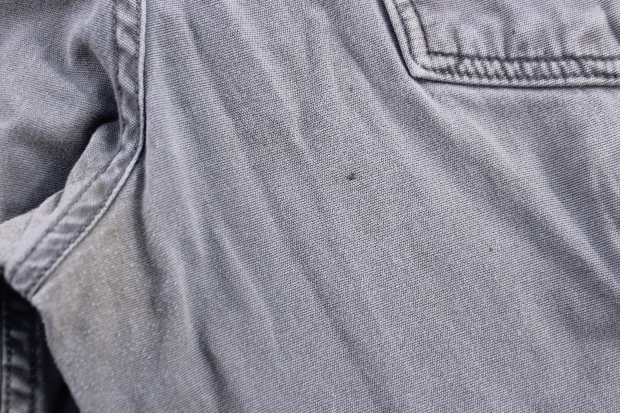 Carhartt Logo Patch Grey Relaxed Fit Pants - ThriftedThreads.com