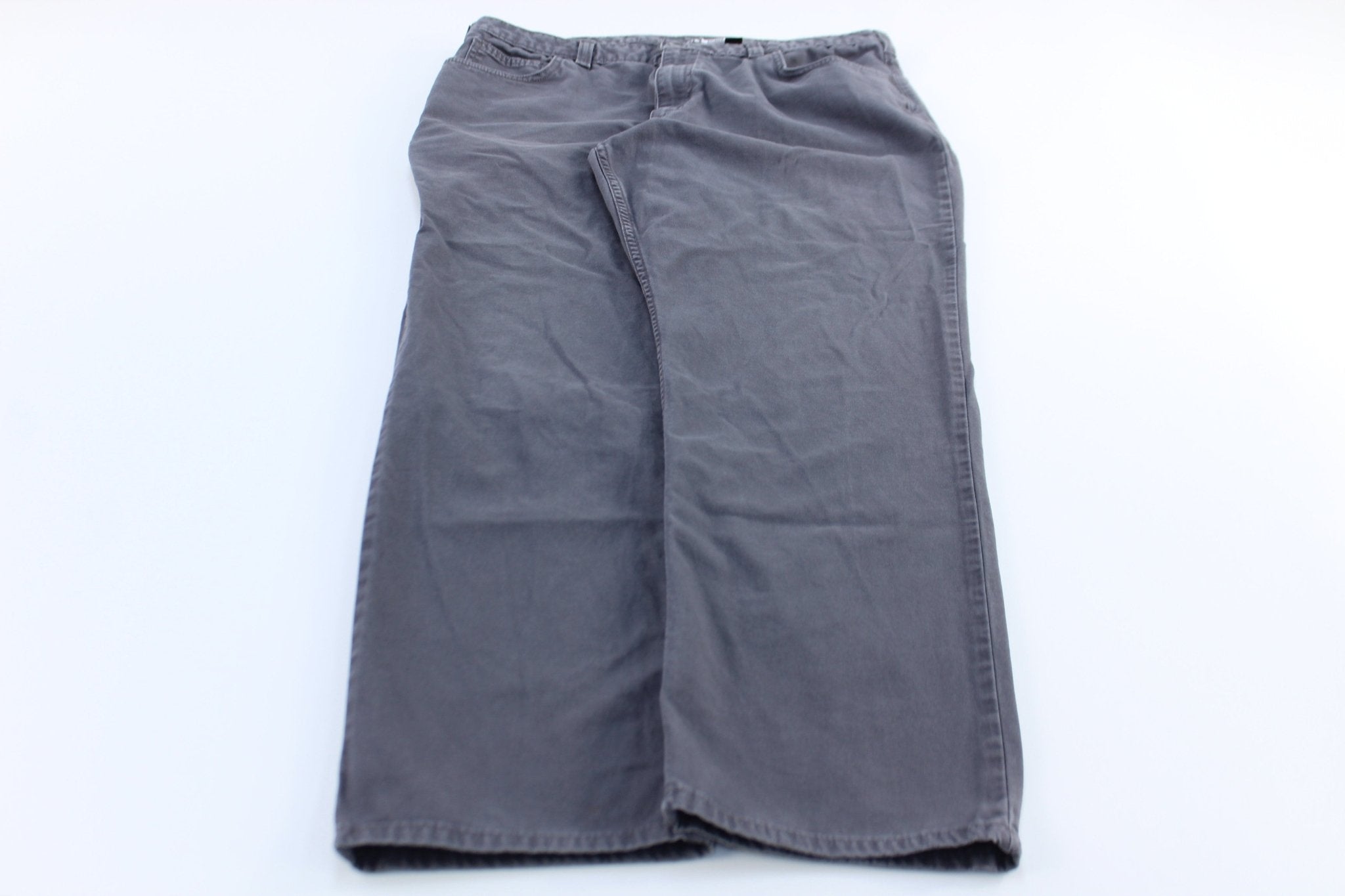Carhartt Logo Patch Grey Relaxed Fit Pants - ThriftedThreads.com