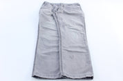 Carhartt Logo Patch Grey Relaxed Fit Pants - ThriftedThreads.com