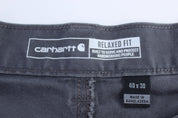 Carhartt Logo Patch Grey Relaxed Fit Pants - ThriftedThreads.com