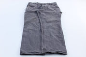 Carhartt Logo Patch Grey Relaxed Fit Pants - ThriftedThreads.com