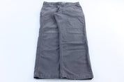 Carhartt Logo Patch Grey Relaxed Fit Pants - ThriftedThreads.com