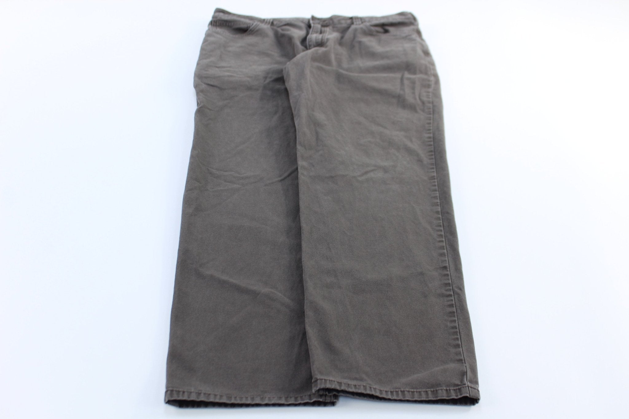 Carhartt Logo Patch Grey Relaxed Fit Pants - ThriftedThreads.com