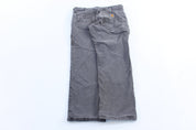 Carhartt Logo Patch Grey Relaxed Fit Pants - ThriftedThreads.com