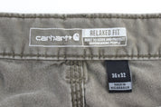Carhartt Logo Patch Grey Relaxed Fit Pants - ThriftedThreads.com