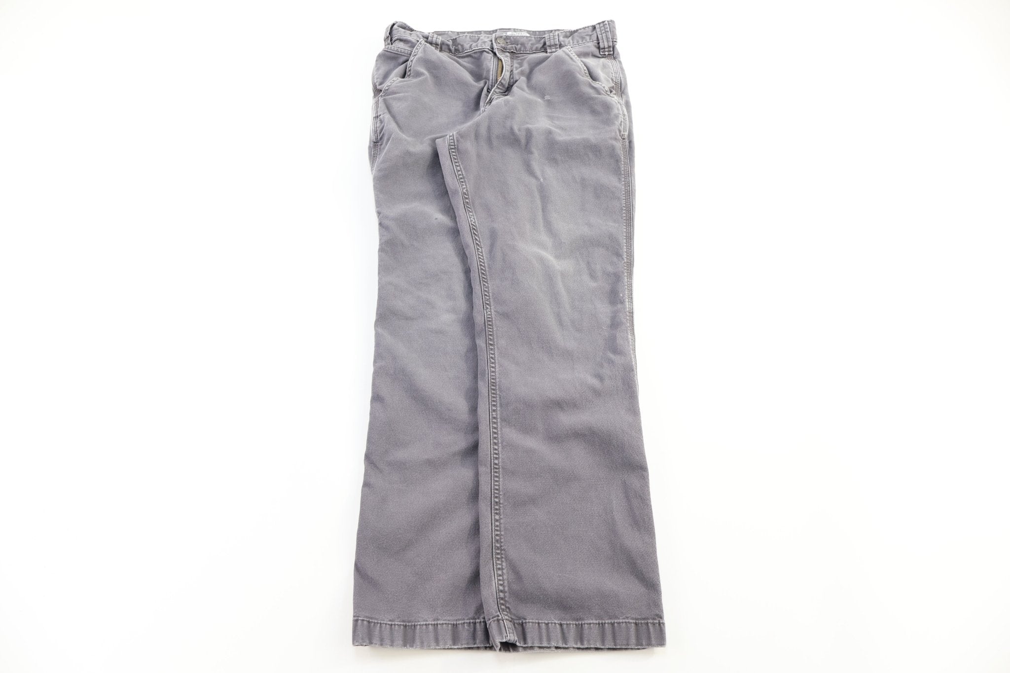 Carhartt Logo Patch Grey Relaxed Fit Pants - pant - Thrifted Threads