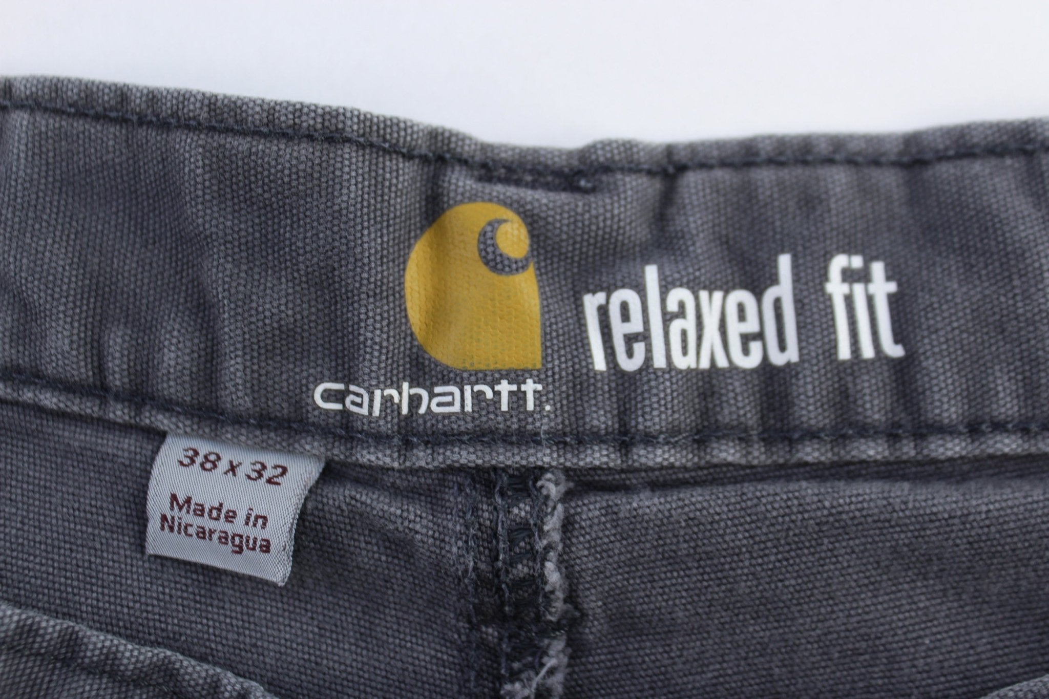Carhartt Logo Patch Grey Relaxed Fit Pants - Pants - Thrifted Threads