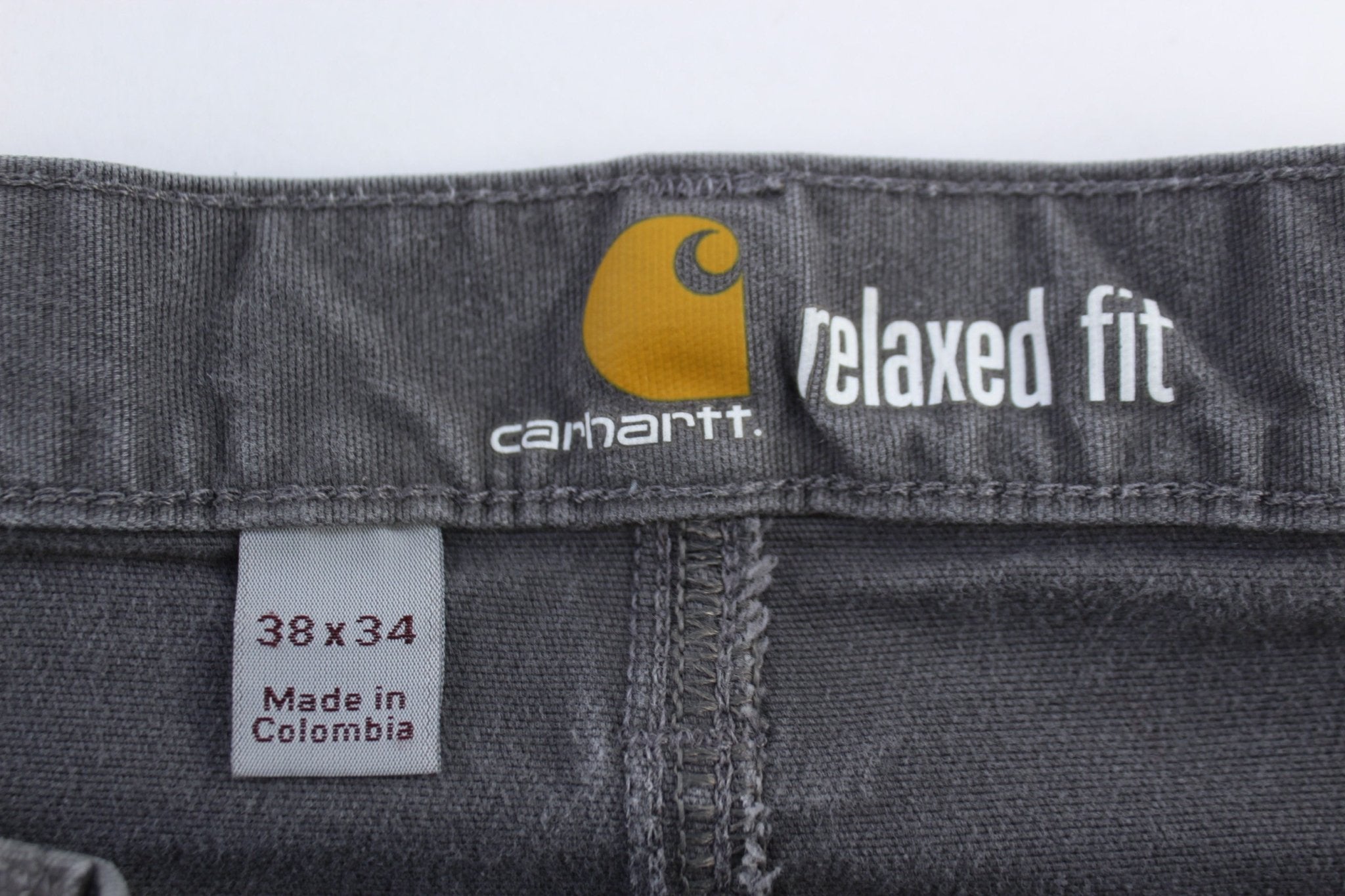 Carhartt Logo Patch Grey Relaxed Fit Pants - Pants - Thrifted Threads