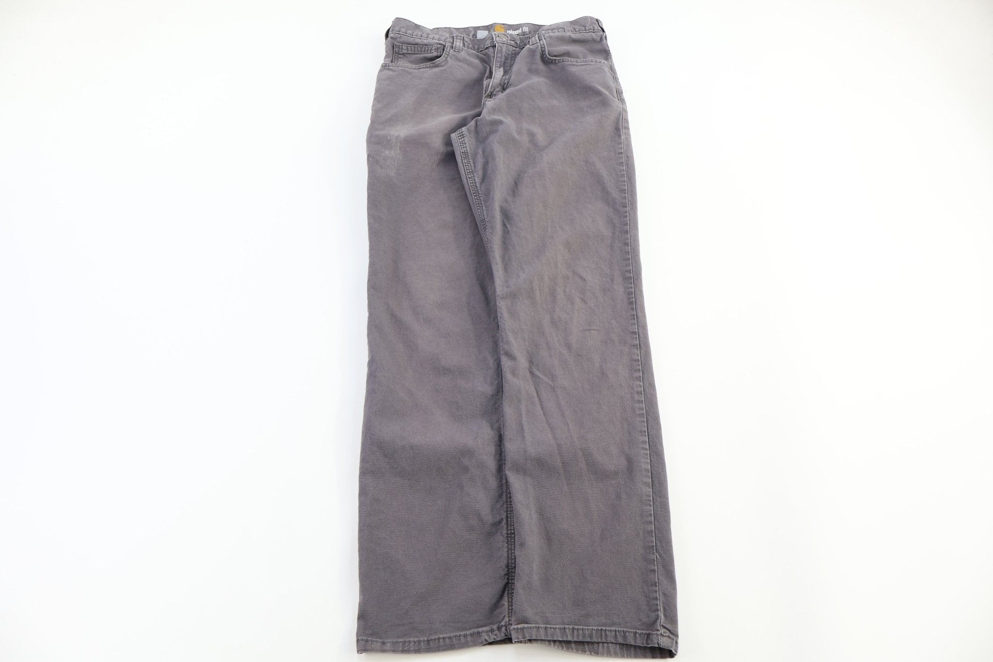 Carhartt Logo Patch Grey Relaxed Fit Pants - Pants - Thrifted Threads