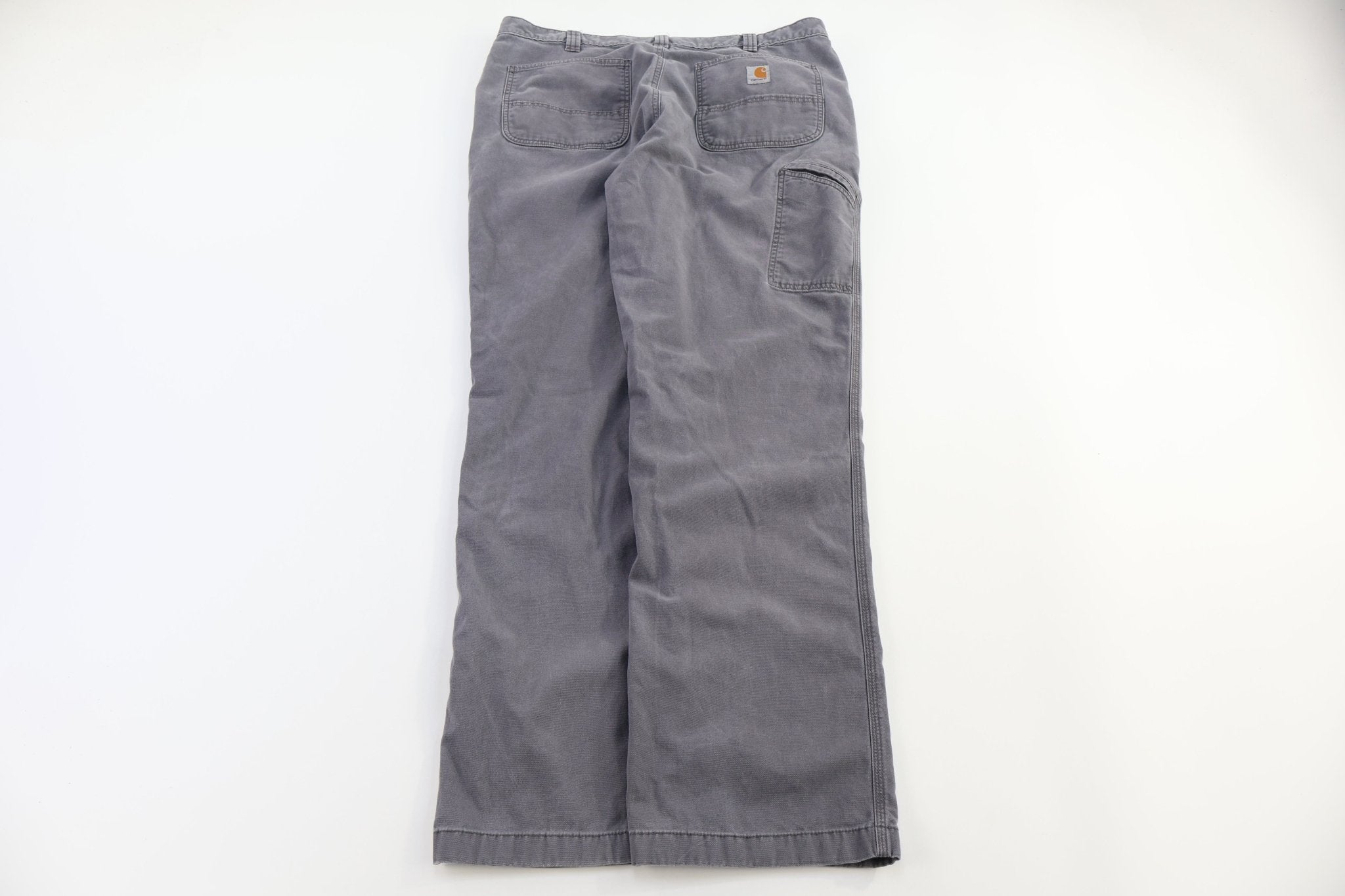 Carhartt Logo Patch Grey Relaxed Fit Pants - Pants - Thrifted Threads