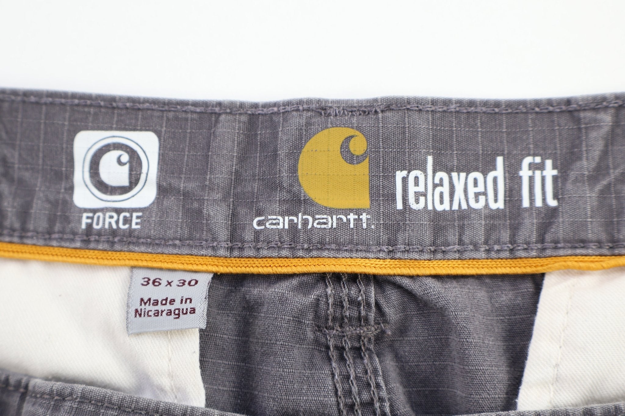 Carhartt Logo Patch Grey Relaxed Fit Pants - Pants - Thrifted Threads