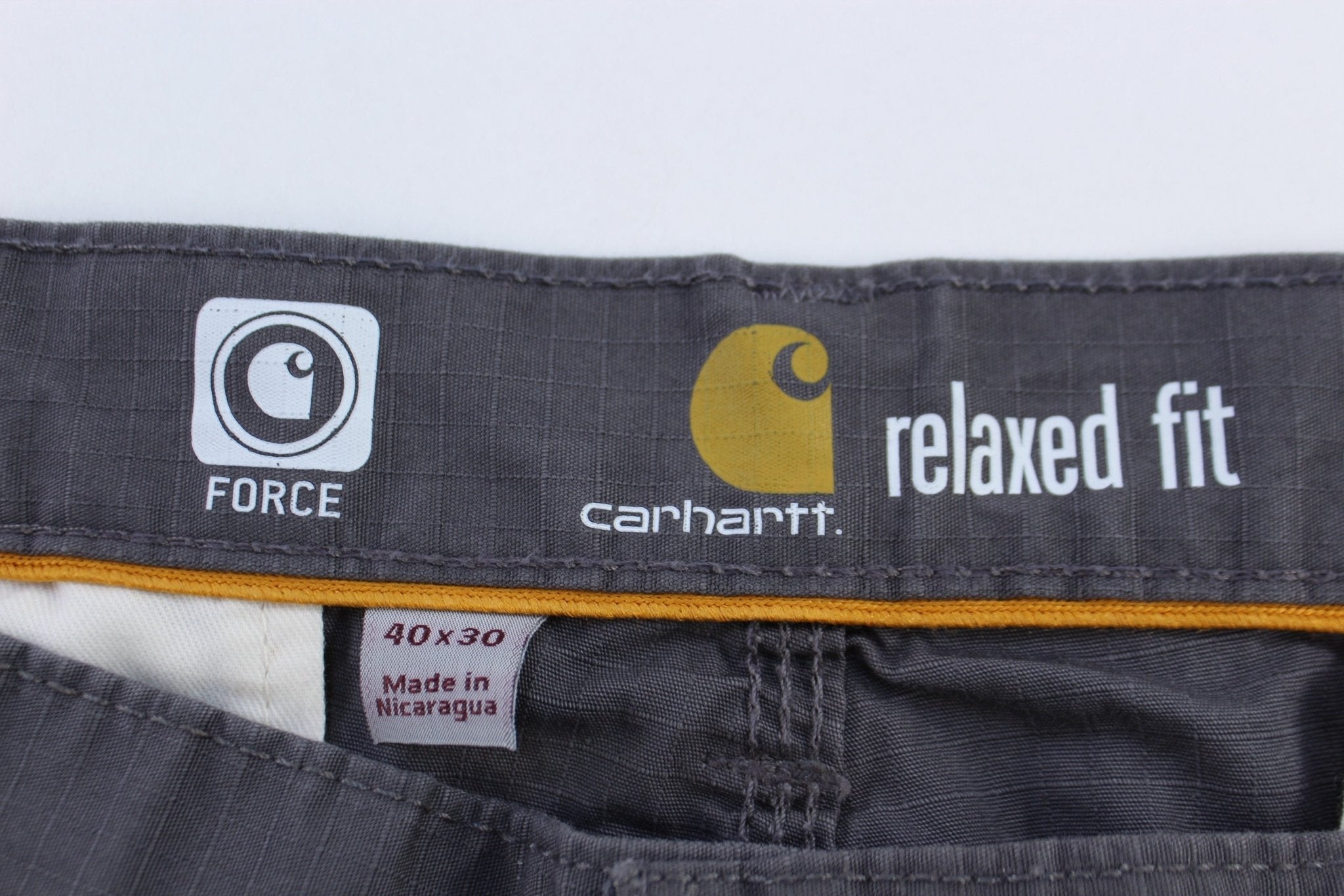 Carhartt Logo Patch Grey Relaxed Fit Pants - Pants - Thrifted Threads