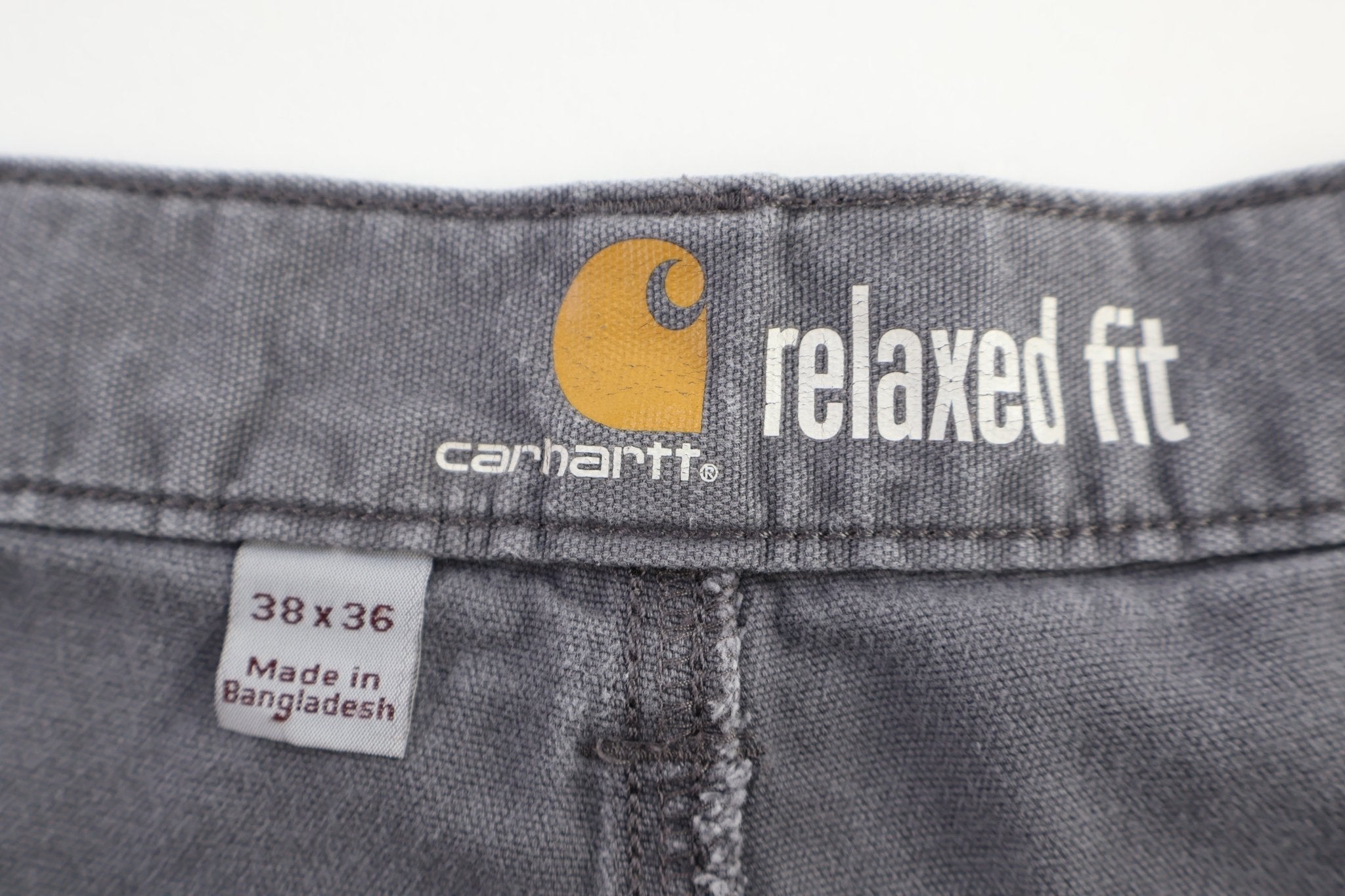 Carhartt Logo Patch Grey Relaxed Fit Pants - Pants - Thrifted Threads