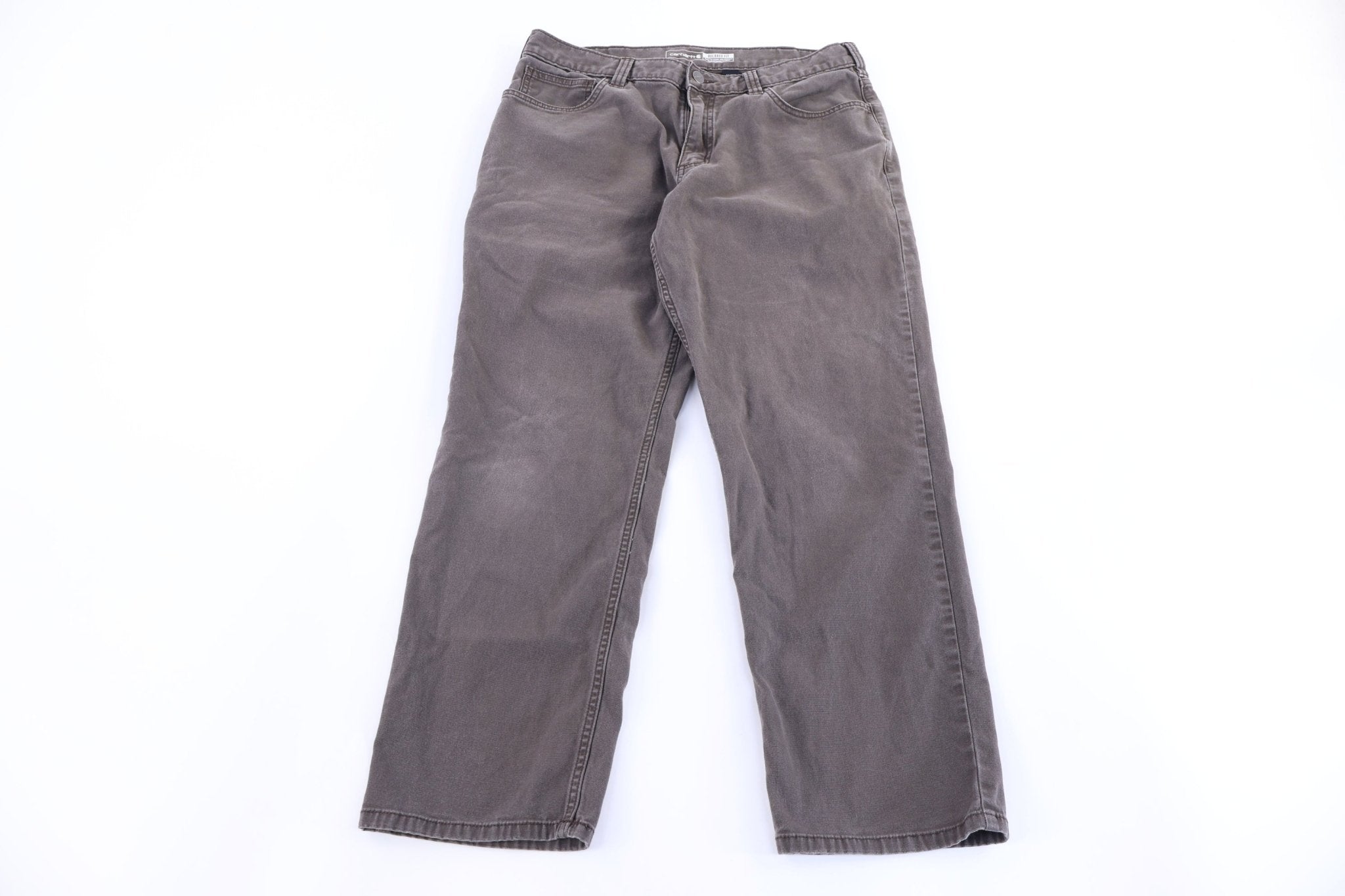 Carhartt Logo Patch Grey Relaxed Fit Pants - Pants - Thrifted Threads