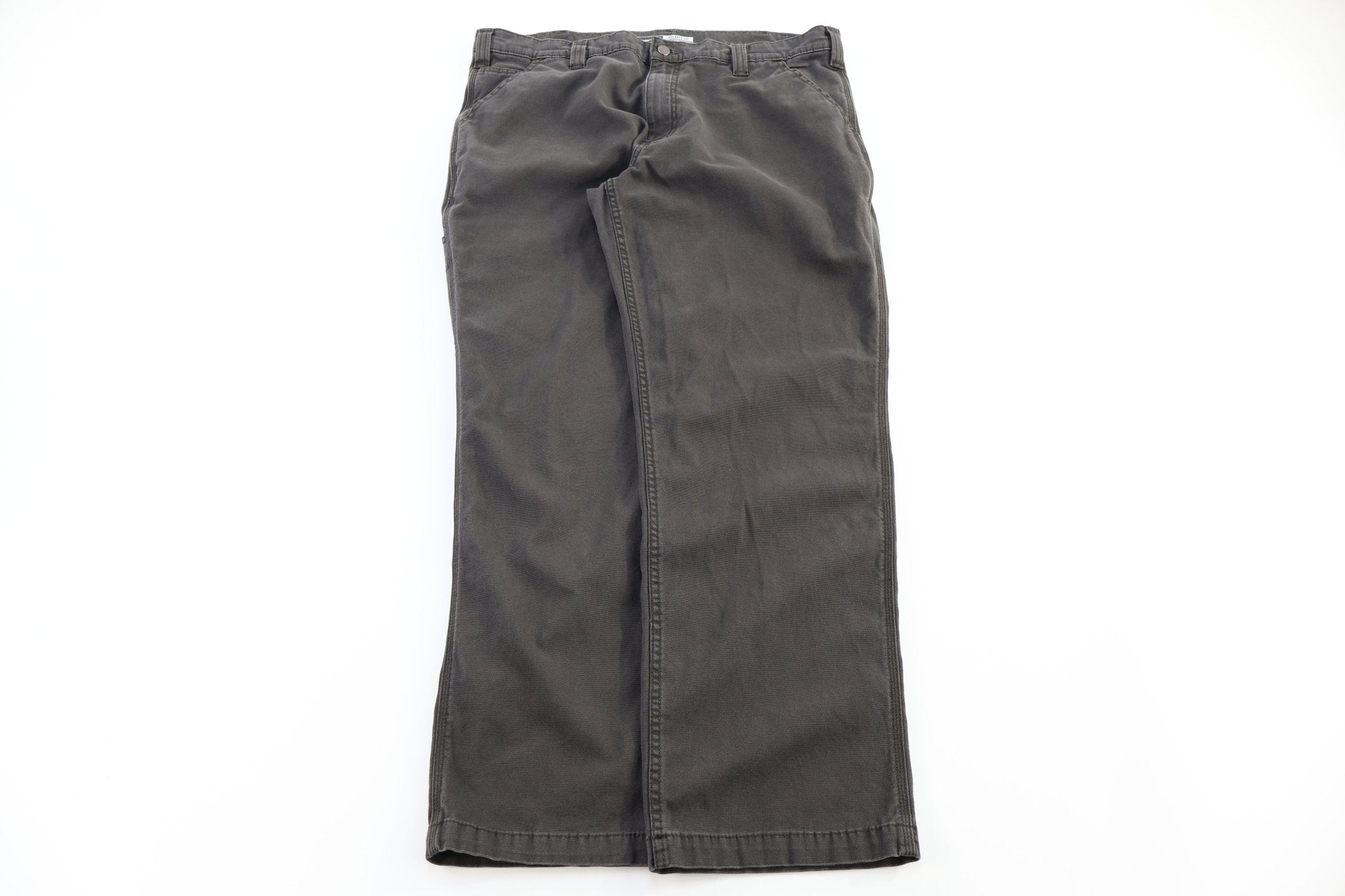 Carhartt Logo Patch Grey Relaxed Fit Pants - pants - Thrifted Threads