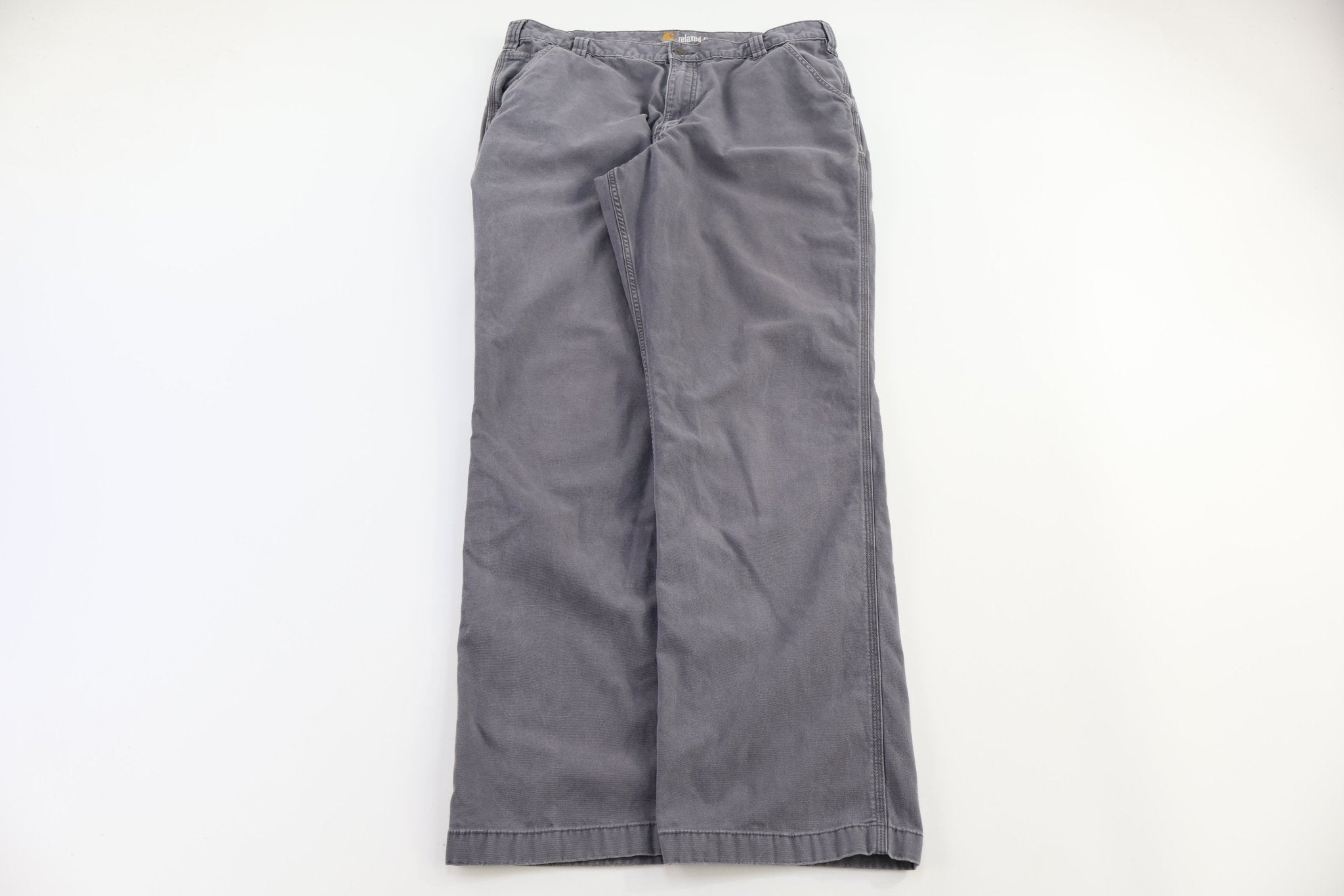 Carhartt Logo Patch Grey Relaxed Fit Pants - Pants - Thrifted Threads