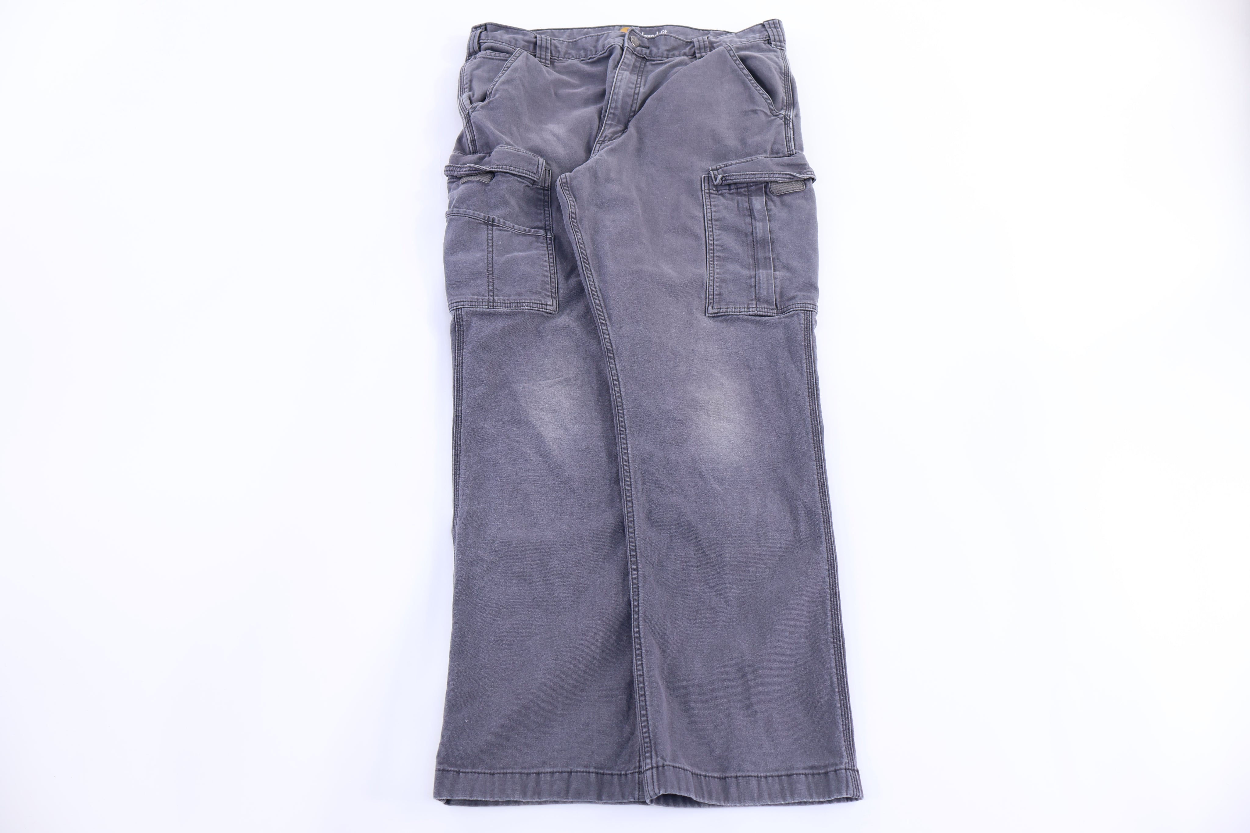 Carhartt Logo Patch Grey Relaxed Fit Pants - Pants - Thrifted Threads