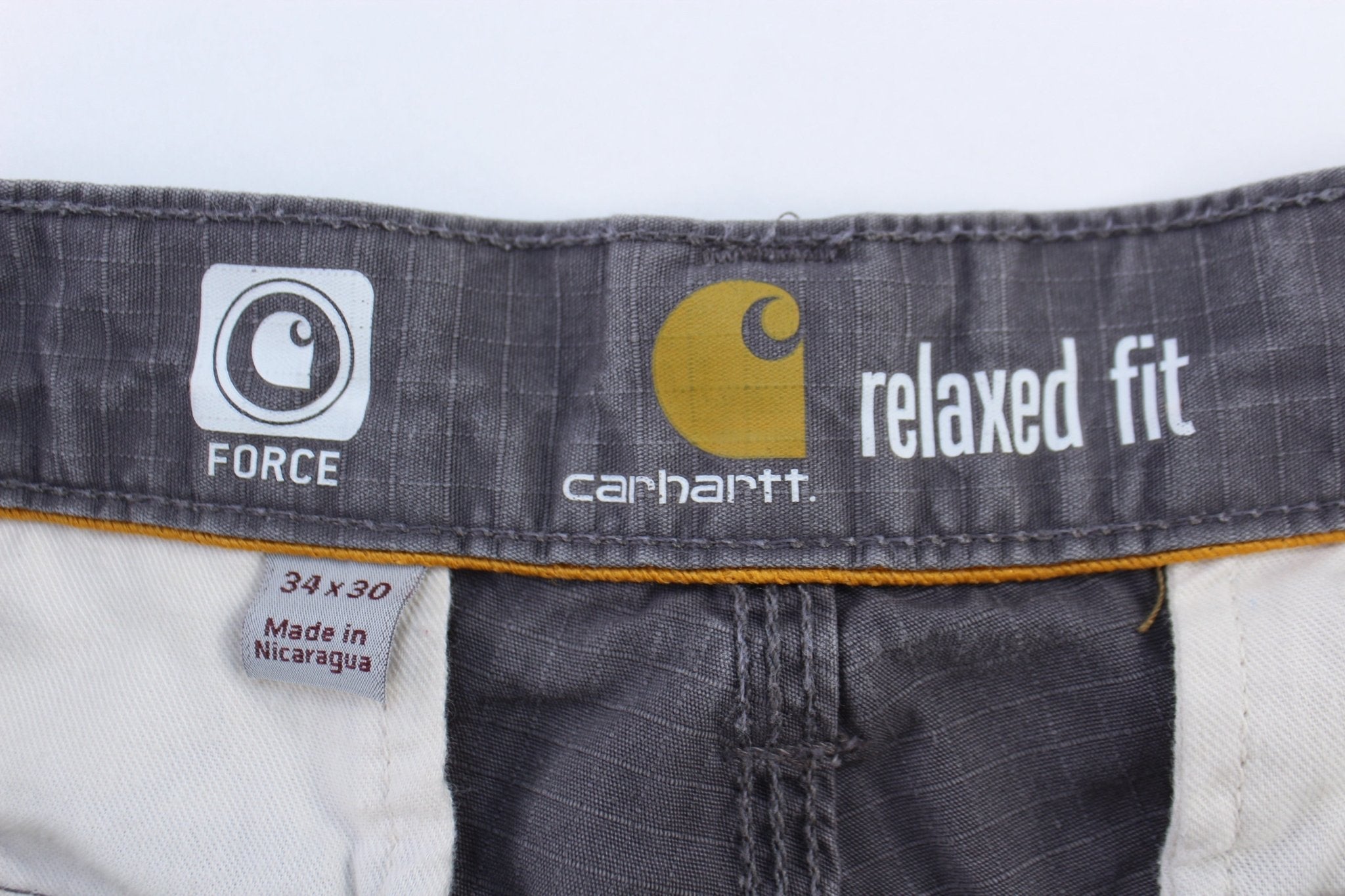 Carhartt Logo Patch Grey Relaxed Fit Pants - Pants - Thrifted Threads
