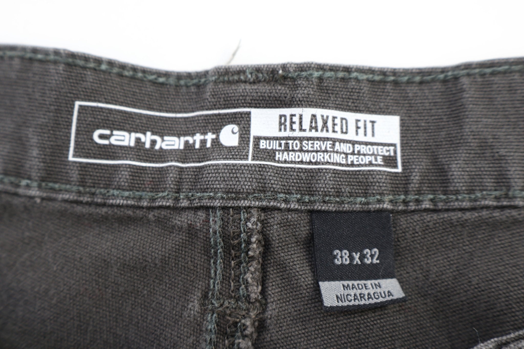 Carhartt Logo Patch Grey Relaxed Fit Pants - pants - Thrifted Threads