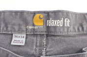 Carhartt Logo Patch Grey Relaxed Fit Pants - Pants - Thrifted Threads