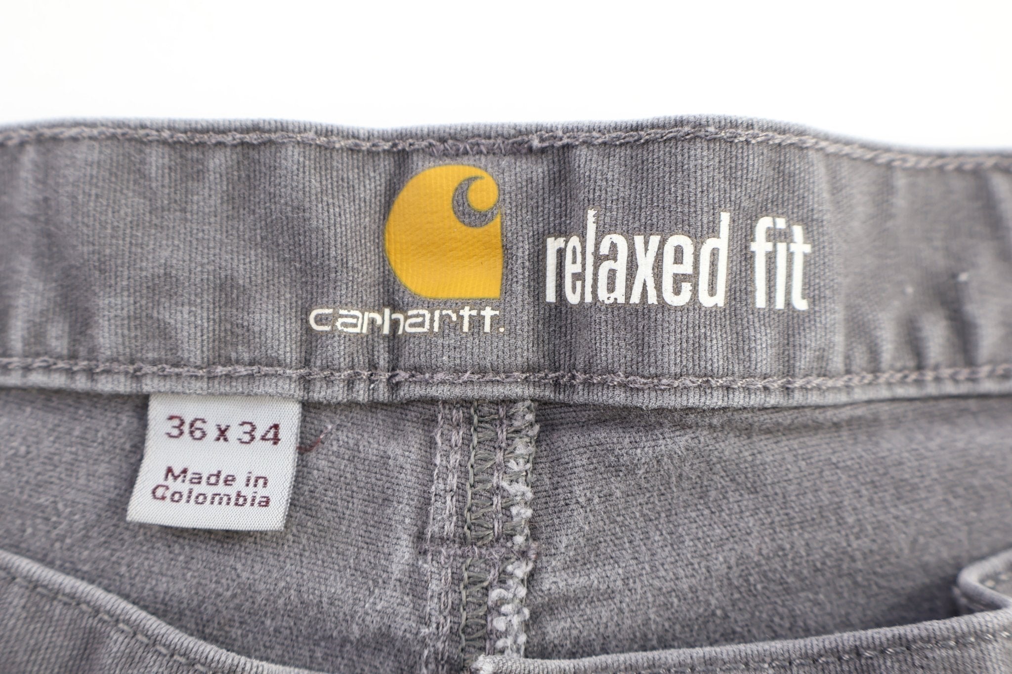 Carhartt Logo Patch Grey Relaxed Fit Pants - Pants - Thrifted Threads