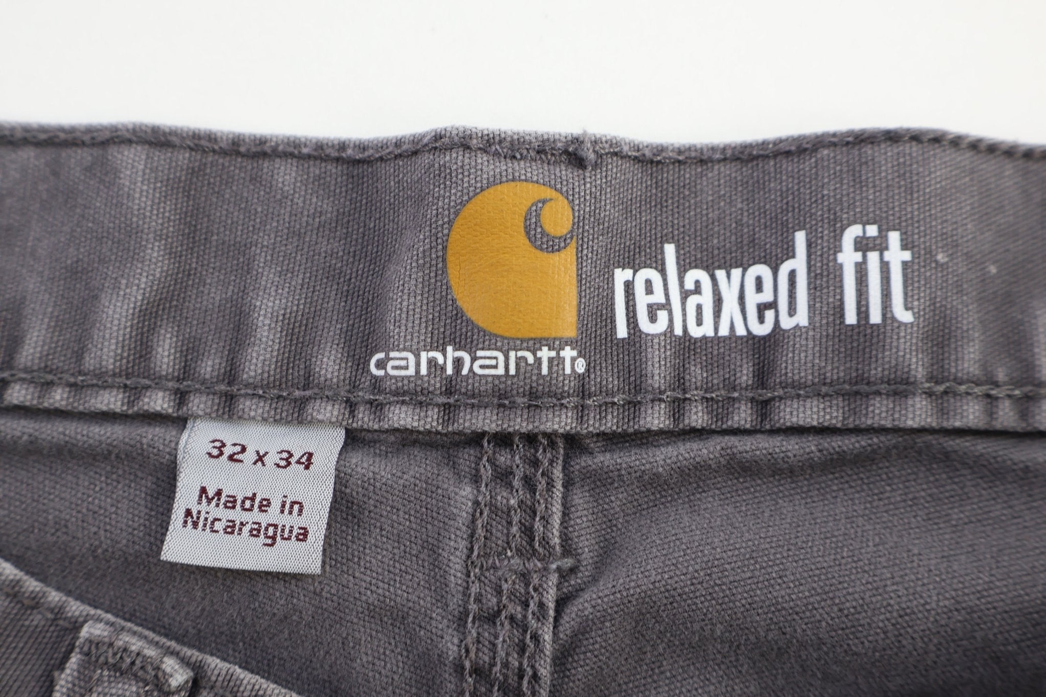 Carhartt Logo Patch Grey Relaxed Fit Pants - Pants - Thrifted Threads