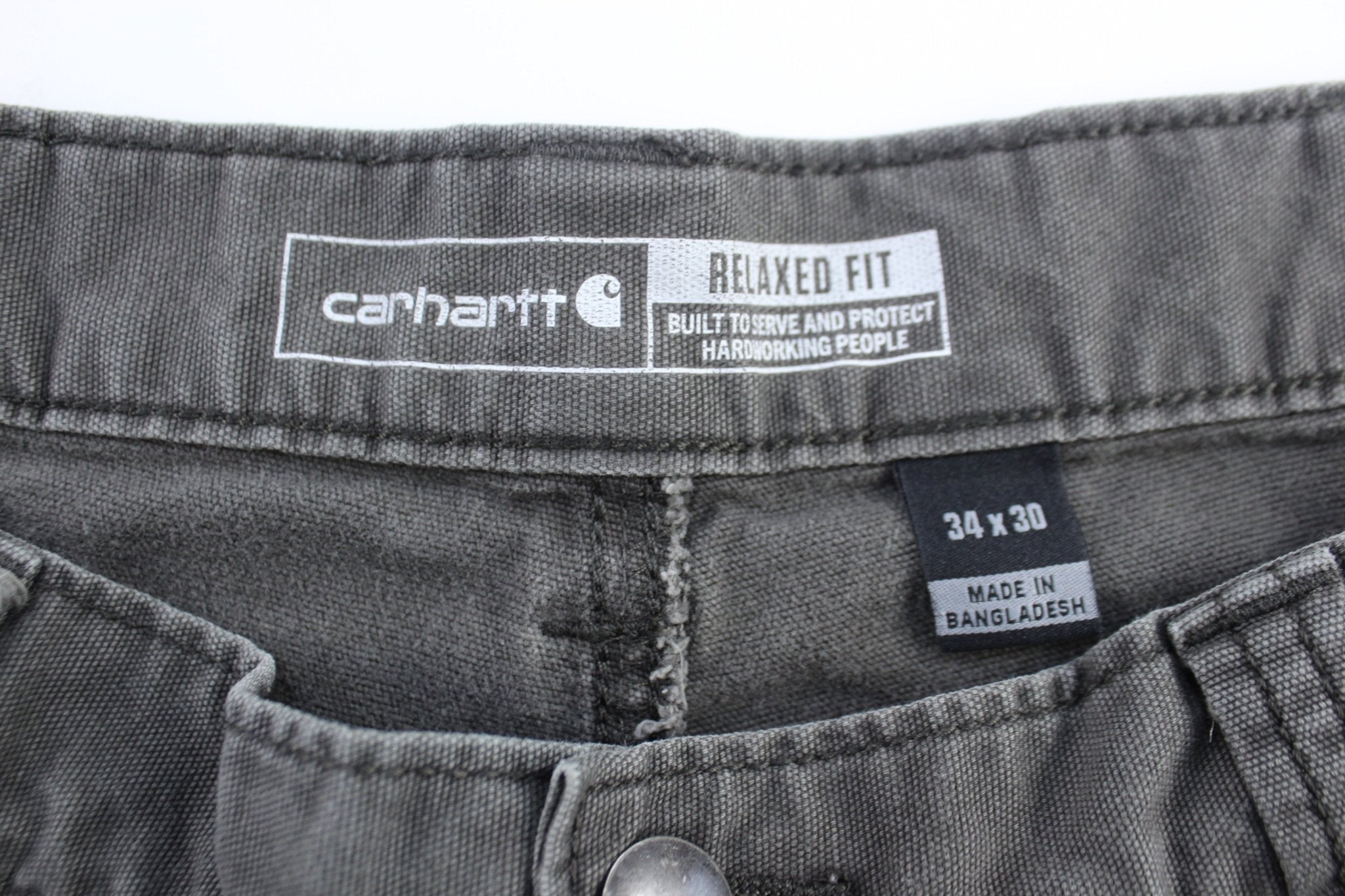 Carhartt Logo Patch Grey Relaxed Fit Pants - Pants/Shorts - Thrifted Threads