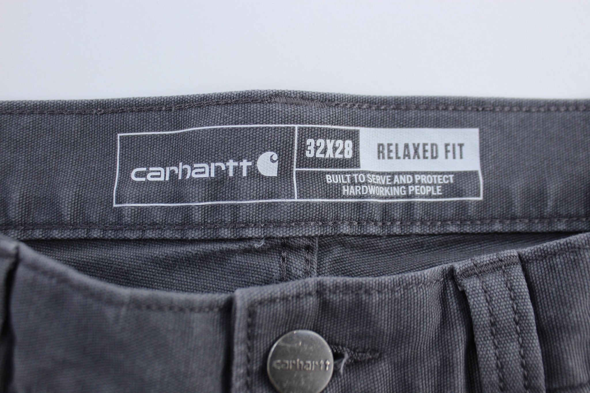 Carhartt Logo Patch Grey Relaxed Fit Pants - Pants/Shorts - Thrifted Threads
