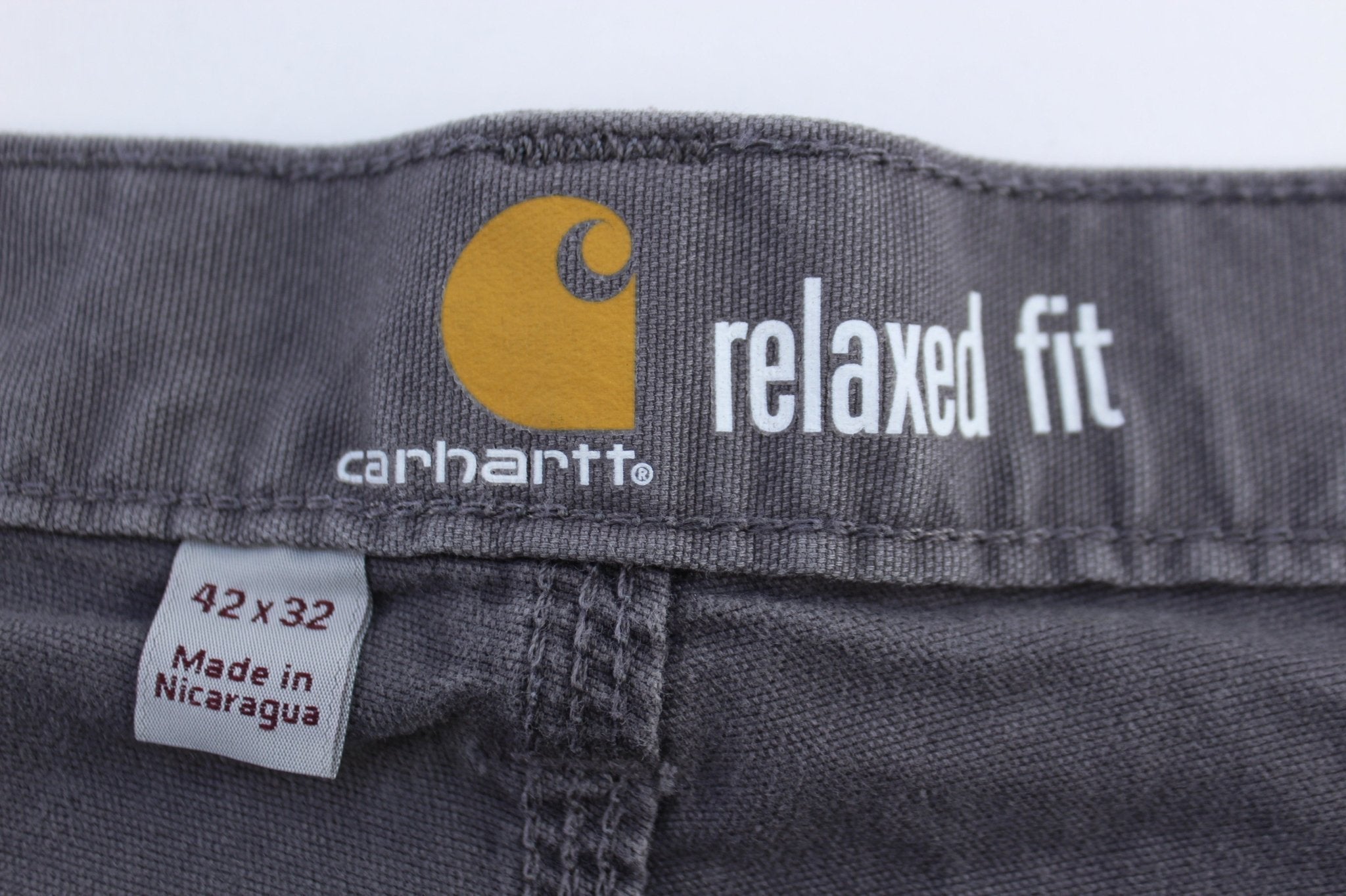Carhartt Logo Patch Grey Relaxed Fit Pants - Pants/Shorts - Thrifted Threads