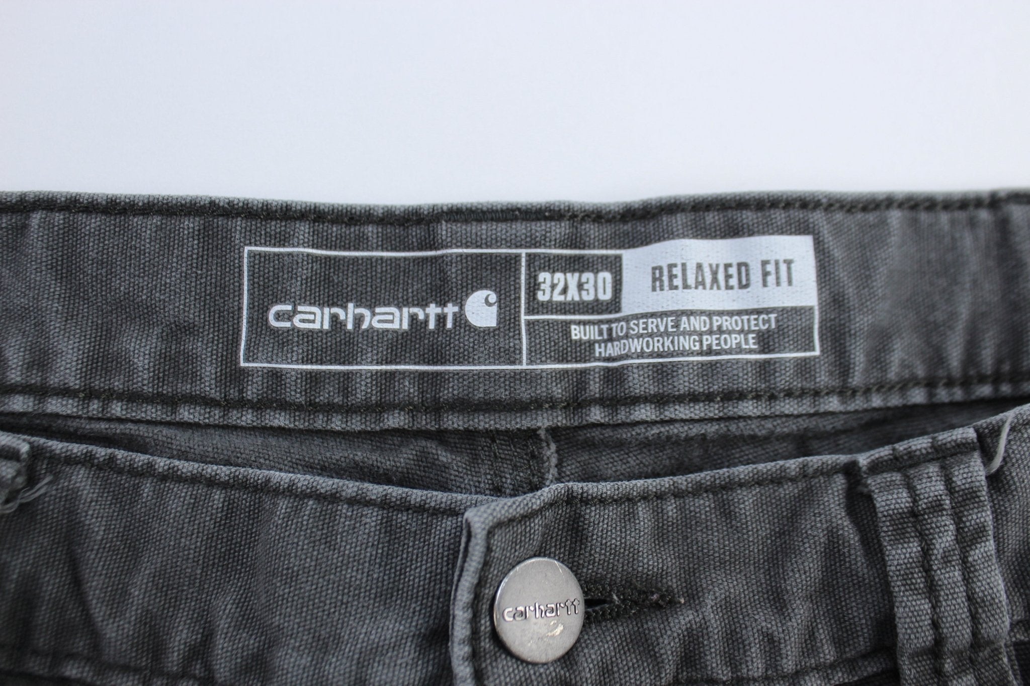 Carhartt Logo Patch Grey Relaxed Fit Pants - Pants/Shorts - Thrifted Threads