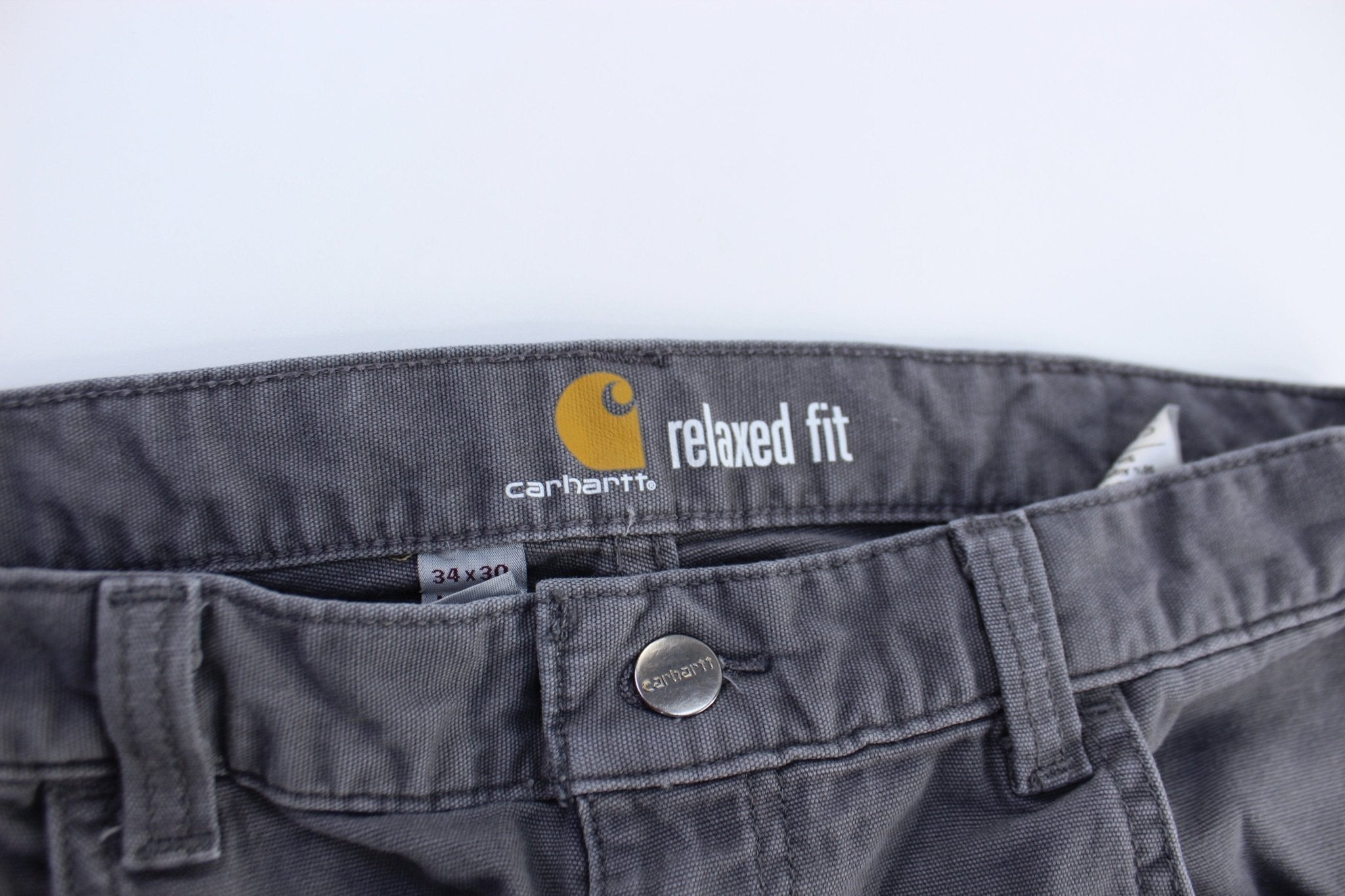 Carhartt Logo Patch Grey Relaxed Fit Pants - Pants/Shorts - Thrifted Threads