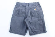 Carhartt Logo Patch Grey Relaxed Fit Shorts - ThriftedThreads.com