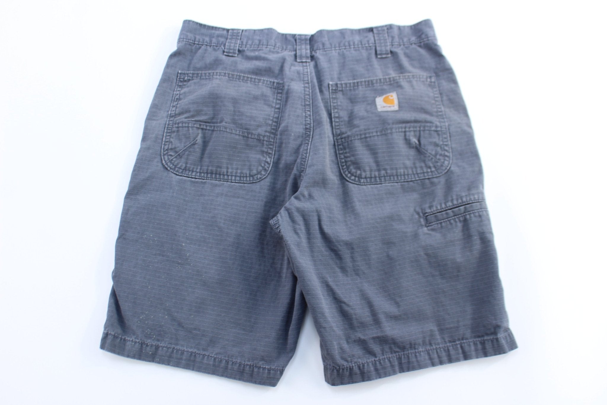 Carhartt Logo Patch Grey Relaxed Fit Shorts - ThriftedThreads.com