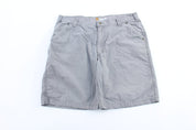 Carhartt Logo Patch Grey Relaxed Fit Shorts - ThriftedThreads.com