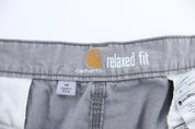 Carhartt Logo Patch Grey Relaxed Fit Shorts - ThriftedThreads.com