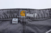 Carhartt Logo Patch Grey Relaxed Fit Shorts - ThriftedThreads.com