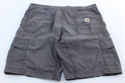 Carhartt Logo Patch Grey Relaxed Fit Shorts - ThriftedThreads.com