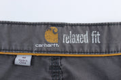 Carhartt Logo Patch Grey Relaxed Fit Shorts - ThriftedThreads.com