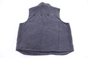 Carhartt Logo Patch Grey Sherpa Lined Full Zip Vest - Vest - Thrifted Threads