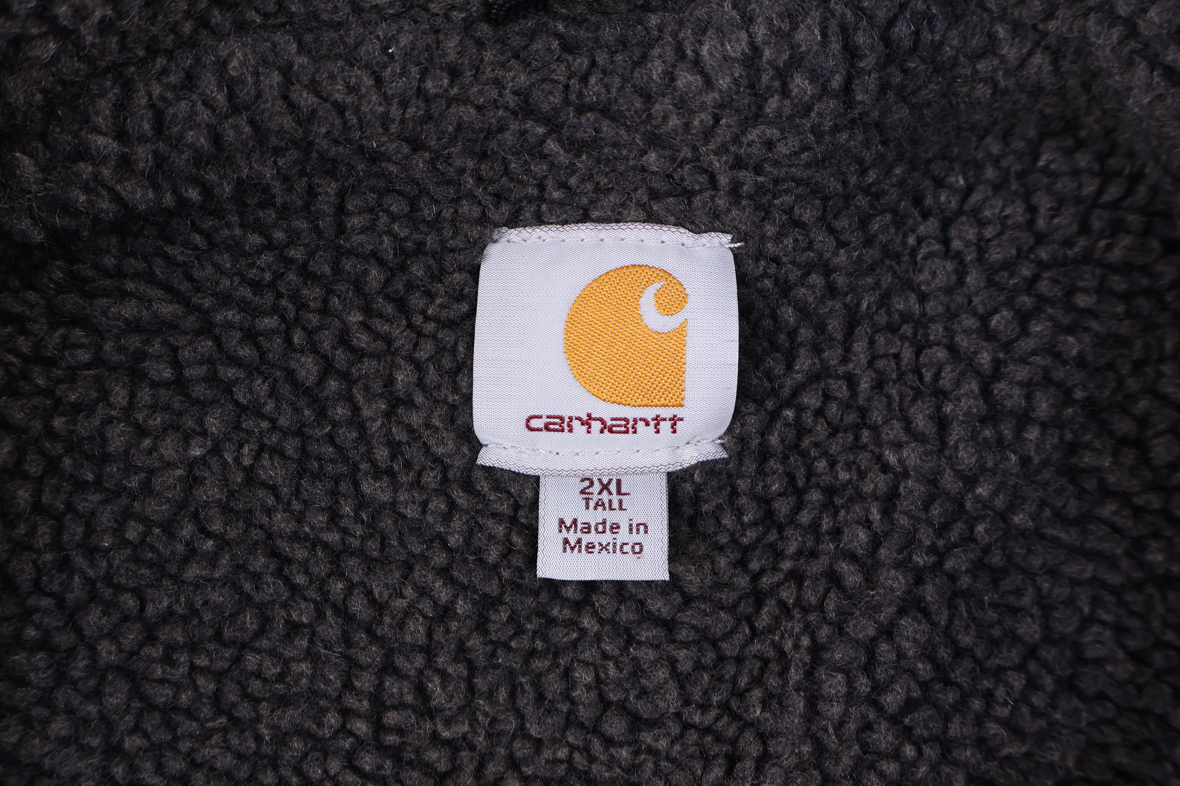 Carhartt Logo Patch Grey Sherpa Lined Full Zip Vest - Vest - Thrifted Threads