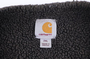 Carhartt Logo Patch Grey Sherpa Lined Full Zip Vest - Vest - Thrifted Threads