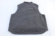 Carhartt Logo Patch Grey Sherpa Lined Full Zip Vest - Vest - Thrifted Threads