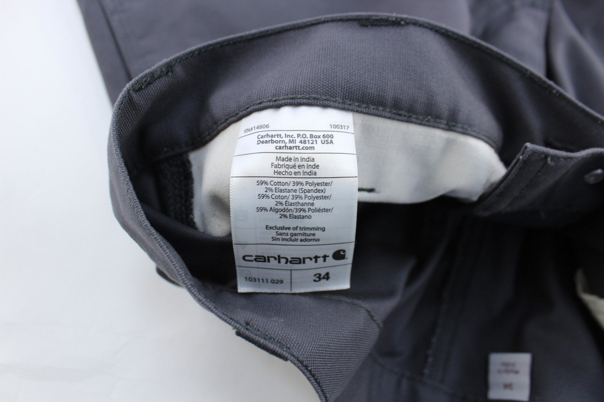Carhartt Logo Patch Grey Shorts - ThriftedThreads.com