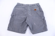 Carhartt Logo Patch Grey Shorts - Pants/Shorts - Thrifted Threads