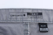 Carhartt Logo Patch Grey Slim Fit Pants - Pants - Thrifted Threads