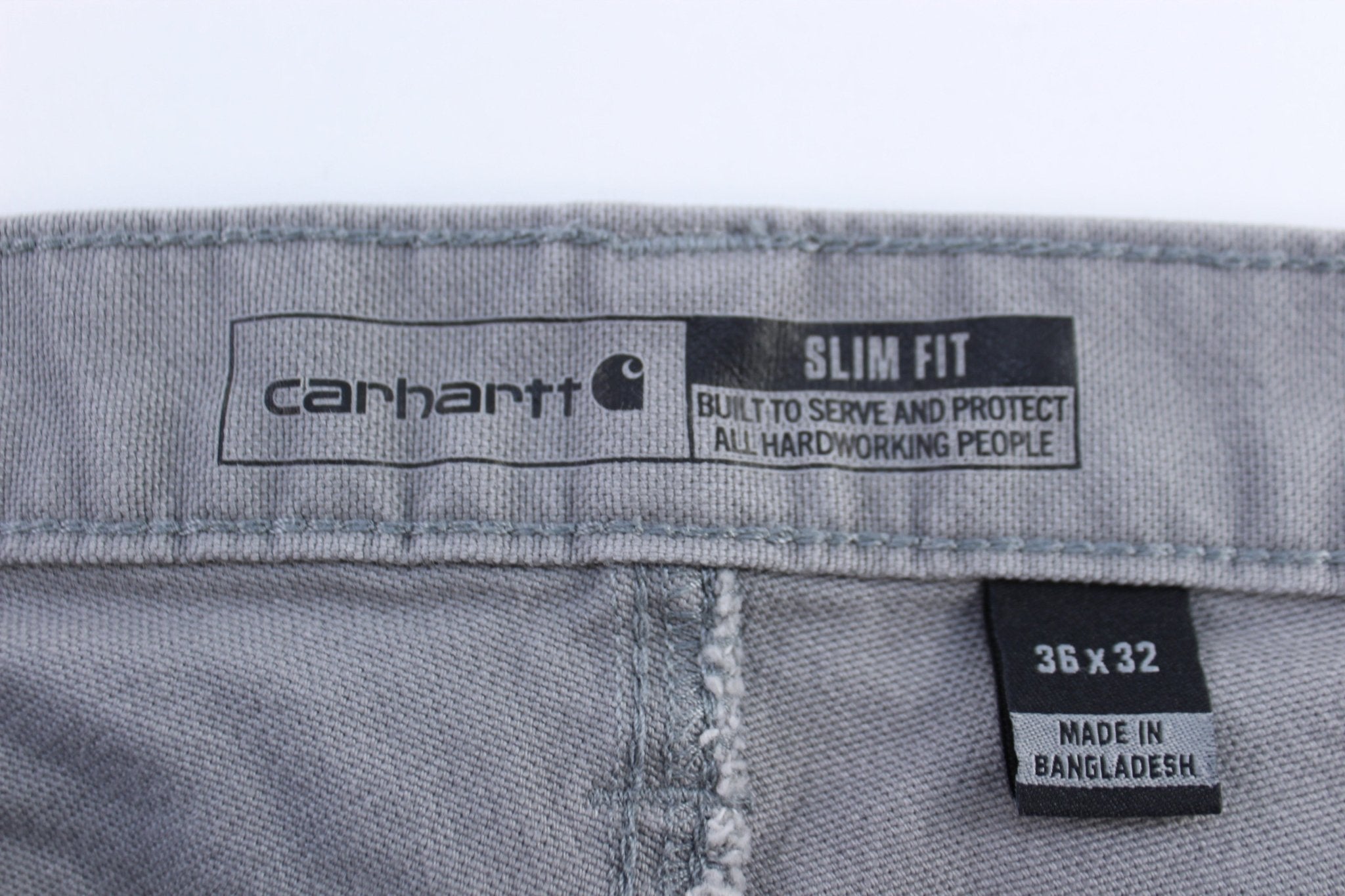 Carhartt Logo Patch Grey Slim Fit Pants - Pants - Thrifted Threads