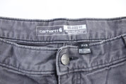 Carhartt Logo Patch Grey Workwear Pants - ThriftedThreads.com