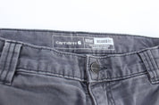 Carhartt Logo Patch Grey Workwear Pants - ThriftedThreads.com