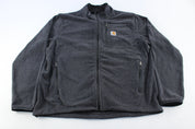 Carhartt Logo Patch Grey Zip Up Jacket - ThriftedThreads.com